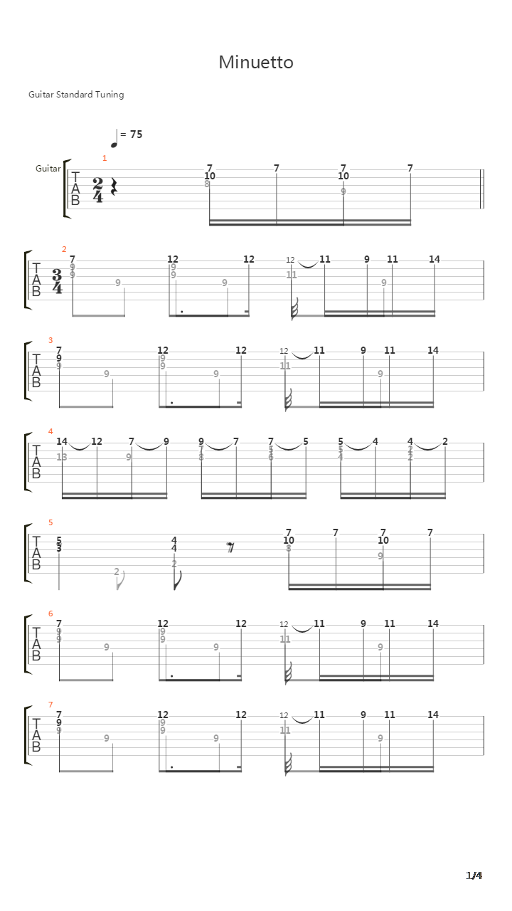 Minuetto吉他谱