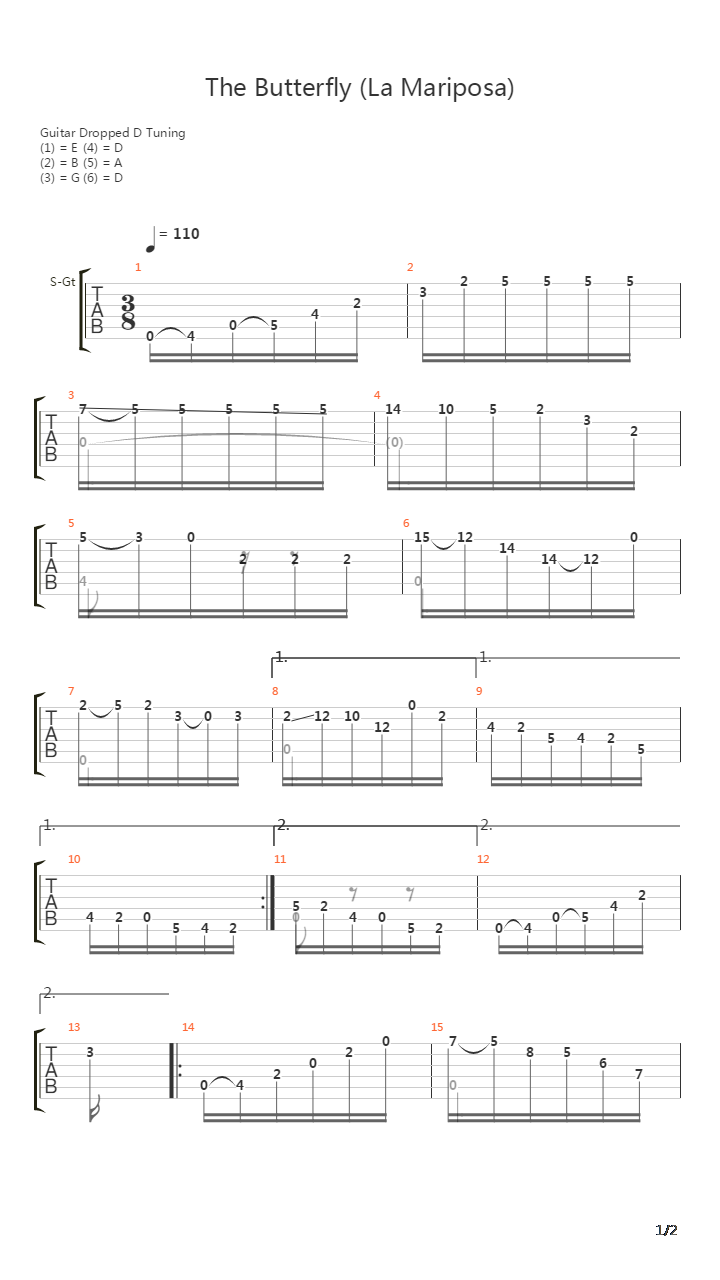 The Butterfly-La Mariposa吉他谱