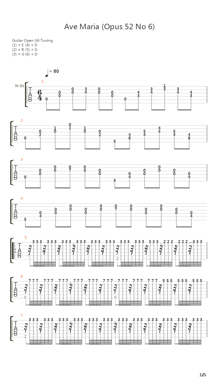 Ave Maria (Jose De Azpiazu)吉他谱