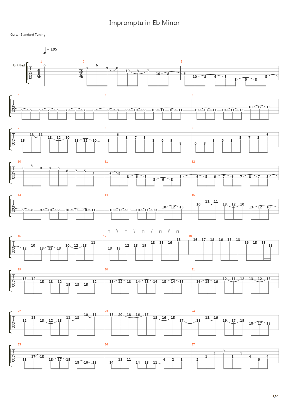 Impromptu 2 in Eb Minor吉他谱