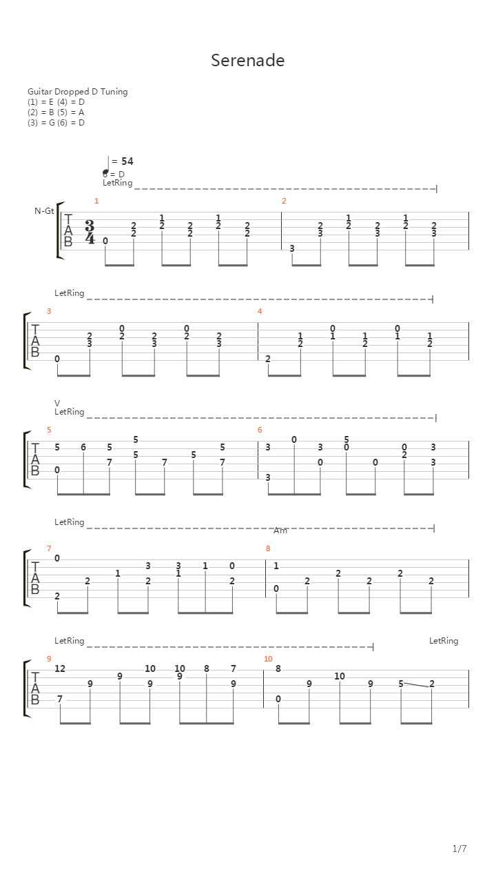 Serenade吉他谱