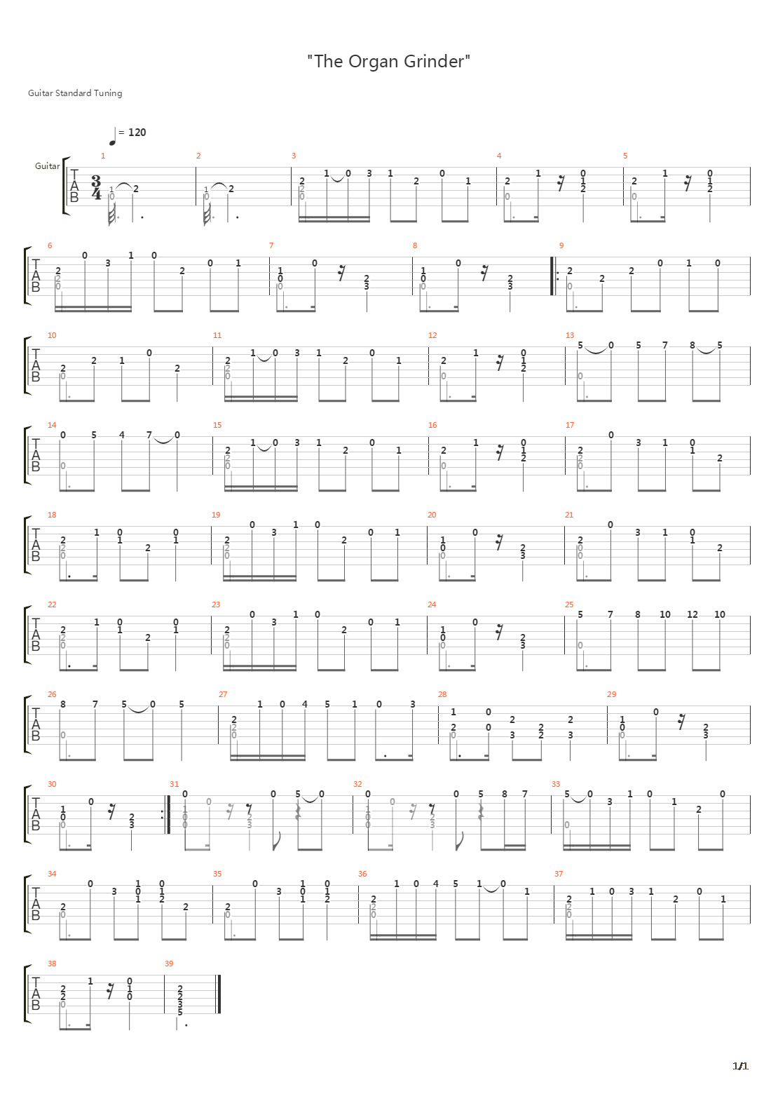 The Organ Grinder吉他谱