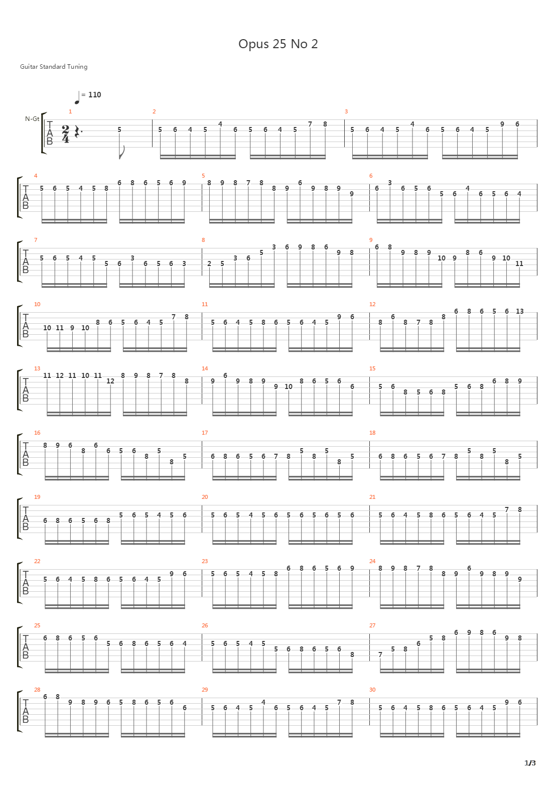 Opus 25 No 2吉他谱