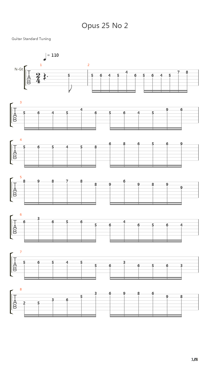 Opus 25 No 2吉他谱