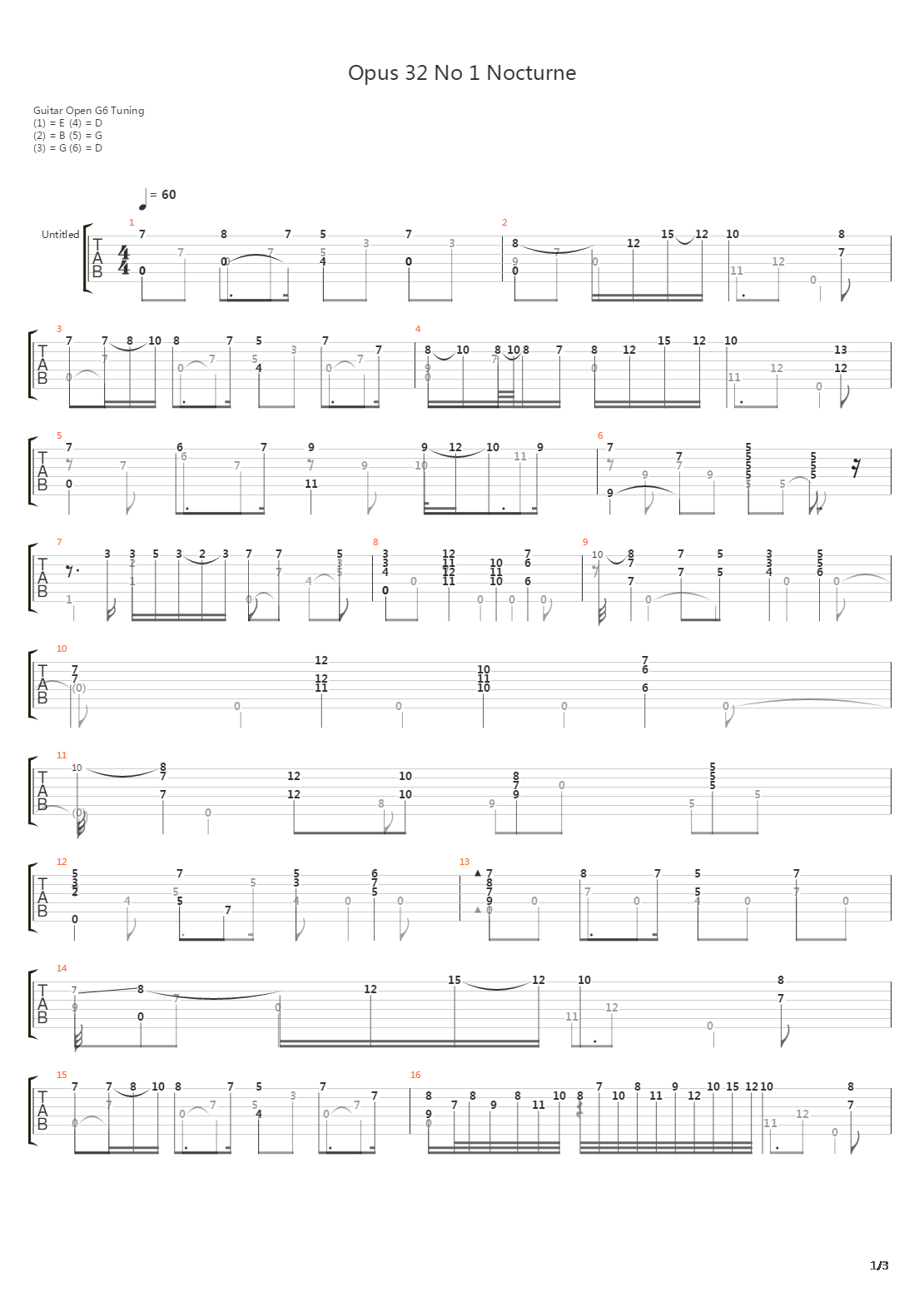 Opus 32 No 1 Nocturne吉他谱
