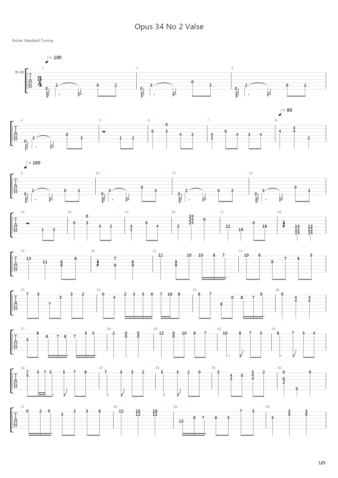 Opus 34 No 2 (Valse)吉他谱