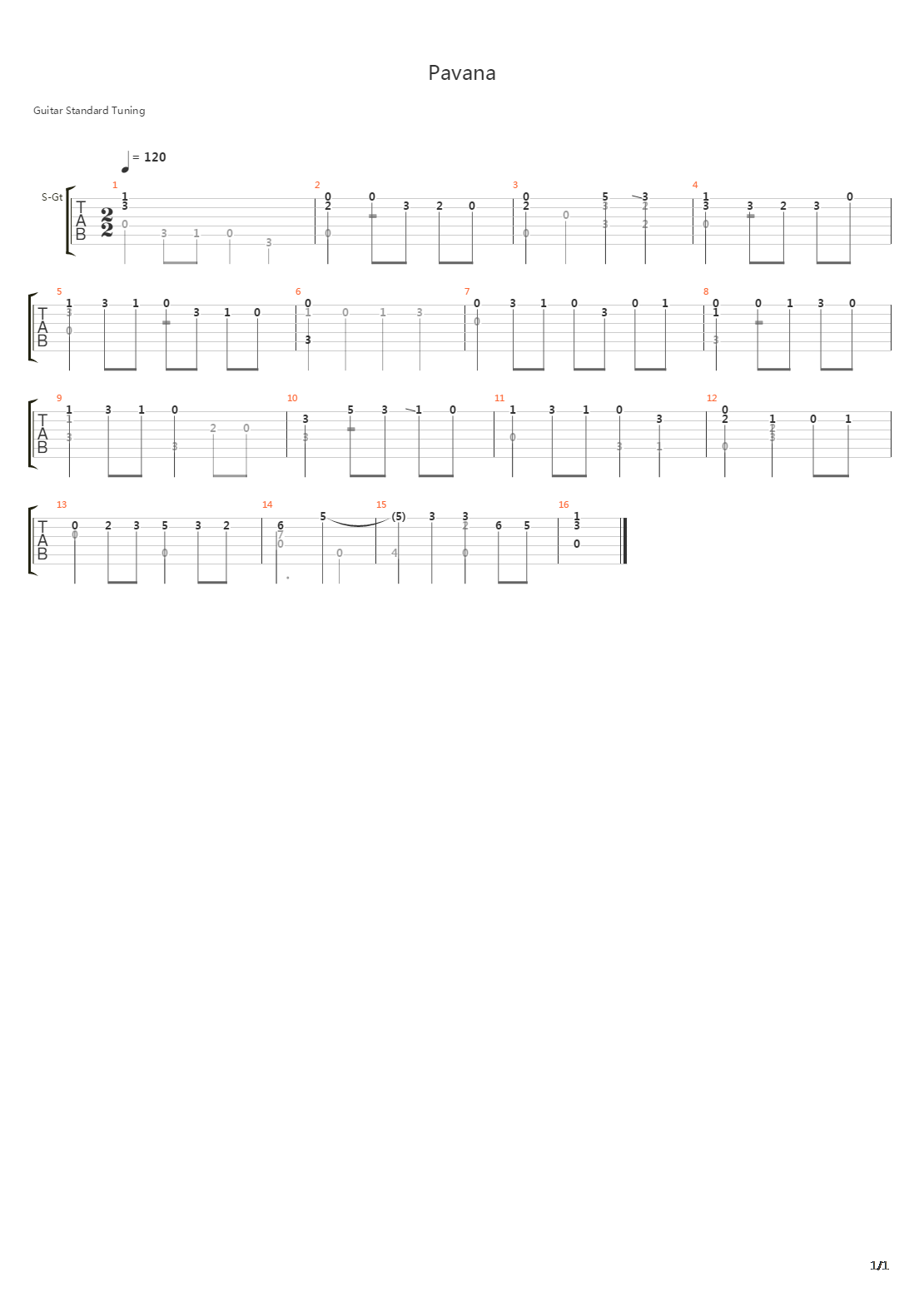 Pavana吉他谱