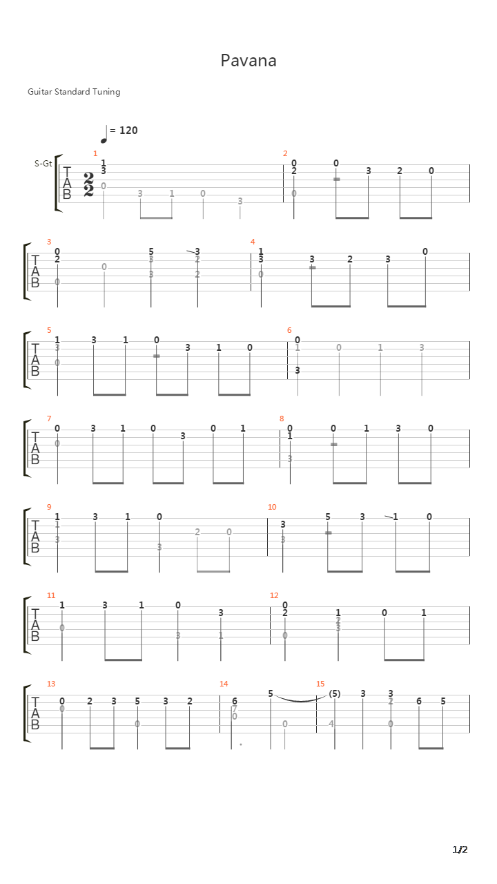 Pavana吉他谱