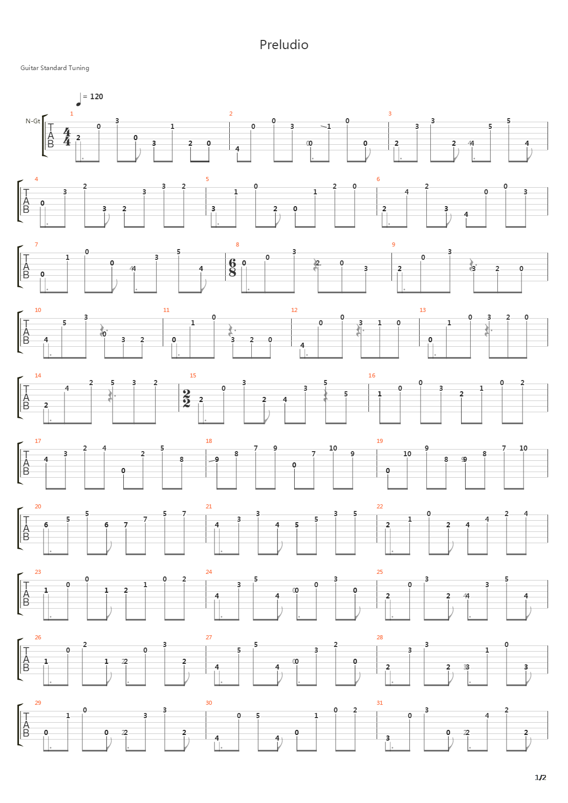 Preludio吉他谱