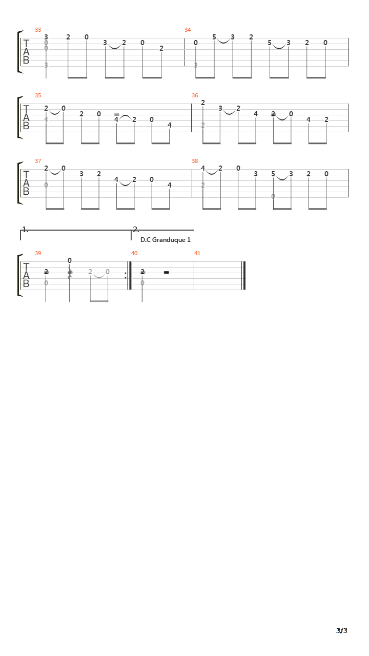 Suite En La Mayor (Granduque 2)吉他谱