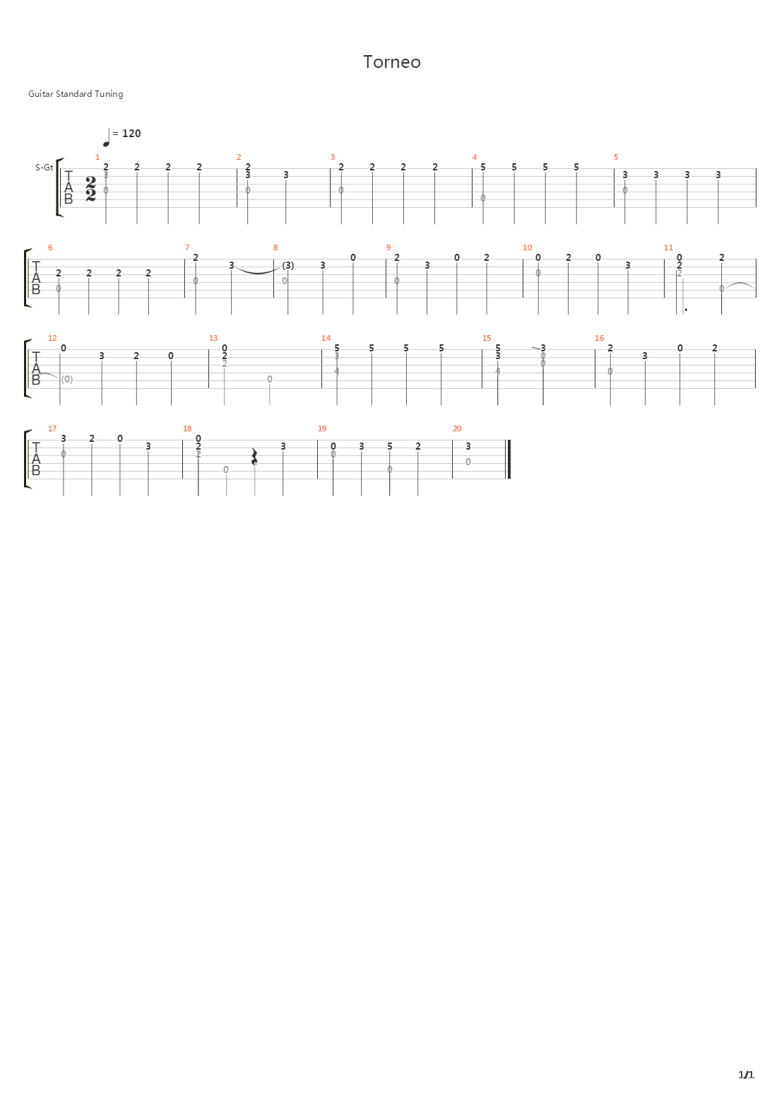 Torneo吉他谱