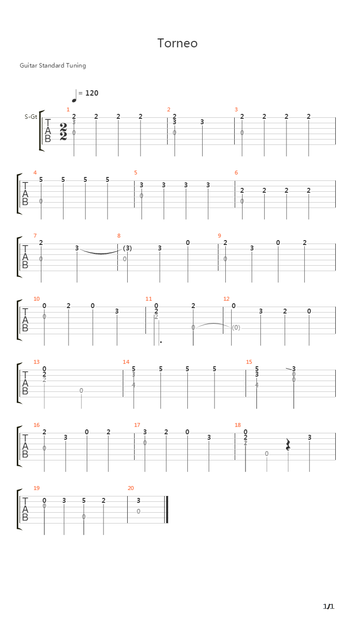 Torneo吉他谱