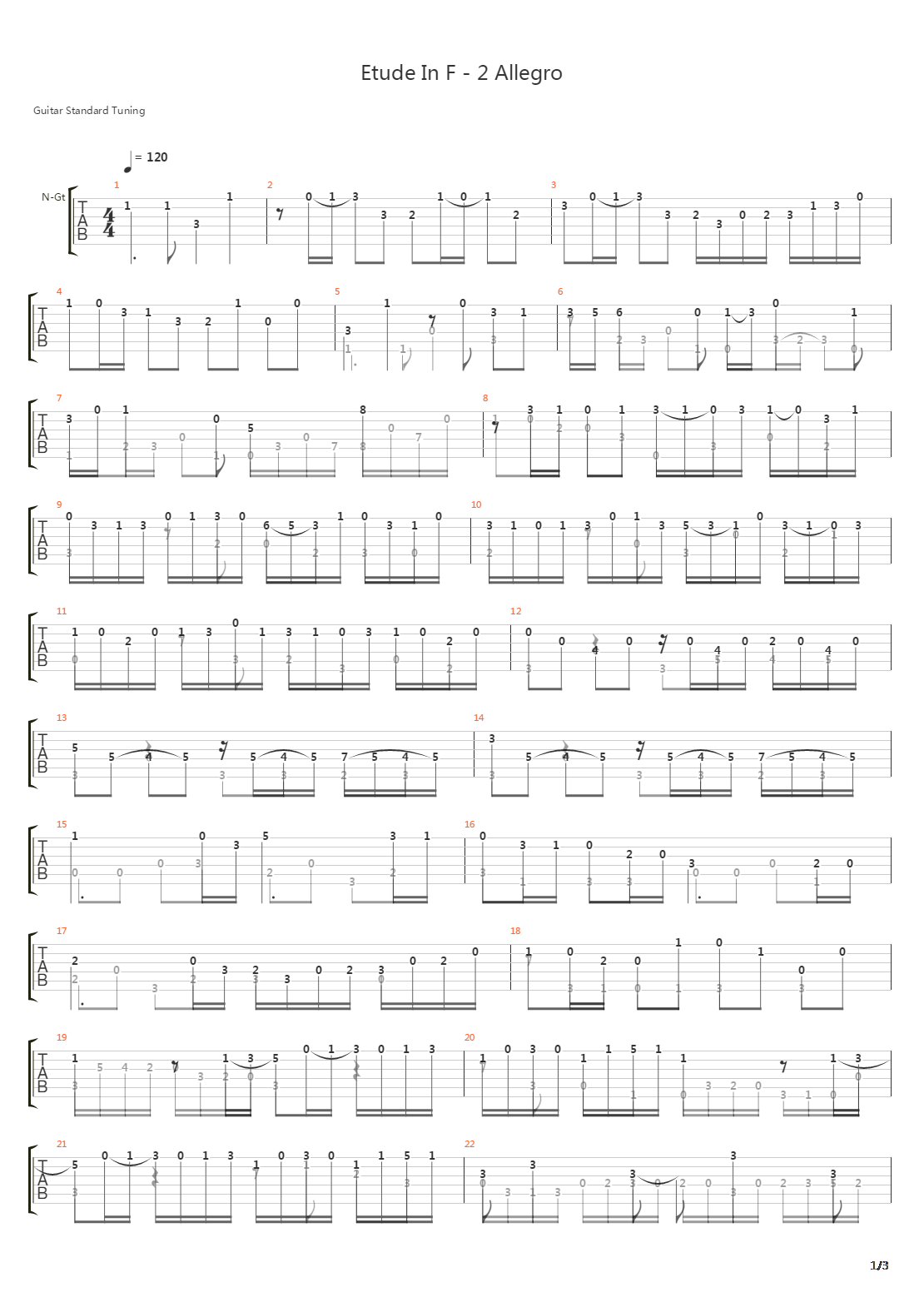 Etude 2 In F (Allegro)吉他谱