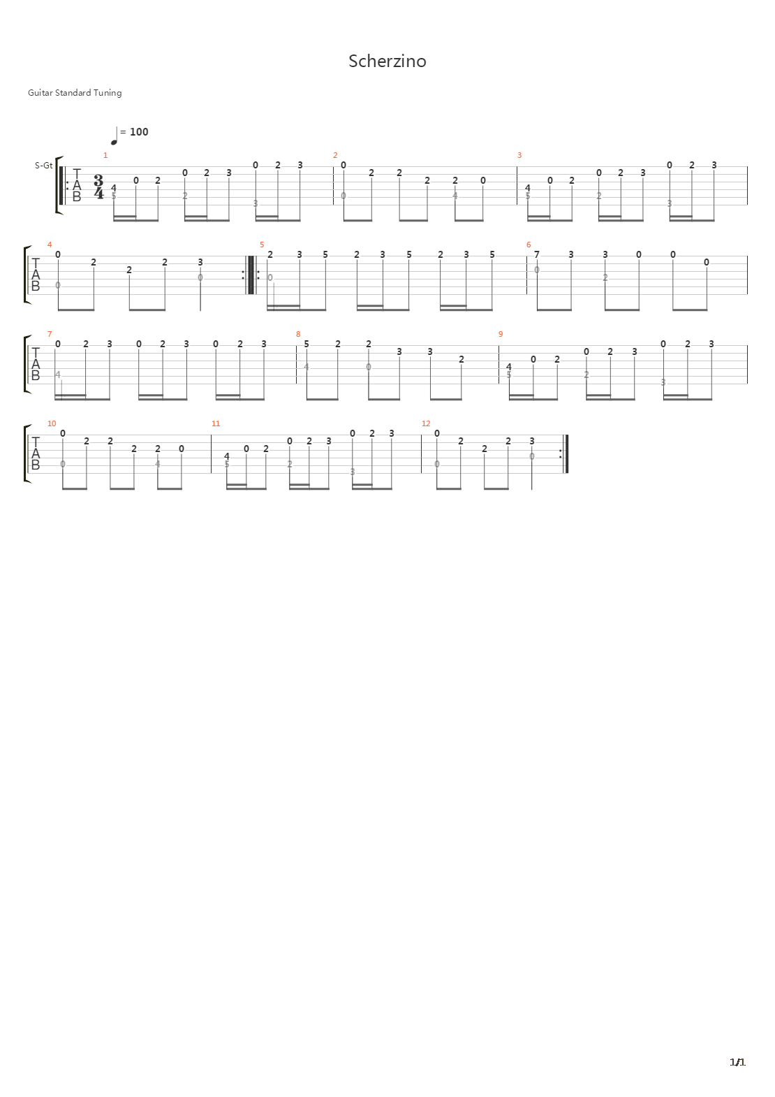 Scherzino吉他谱