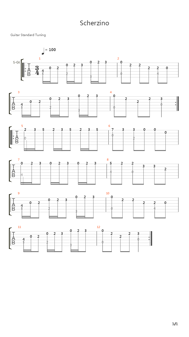 Scherzino吉他谱