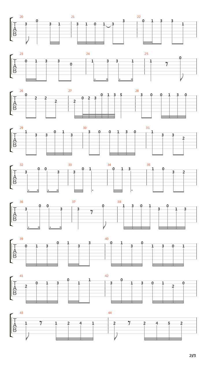Sonata In A Minor 4 Vivace吉他谱
