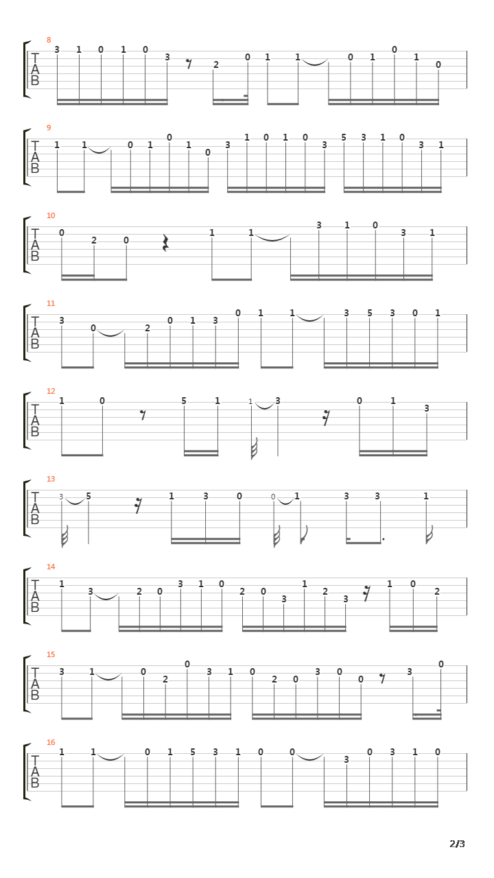 Sonatan In A Minor 3 Andante吉他谱