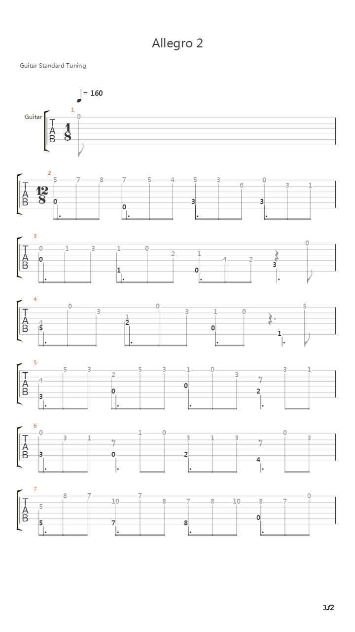 Allegro 2吉他谱