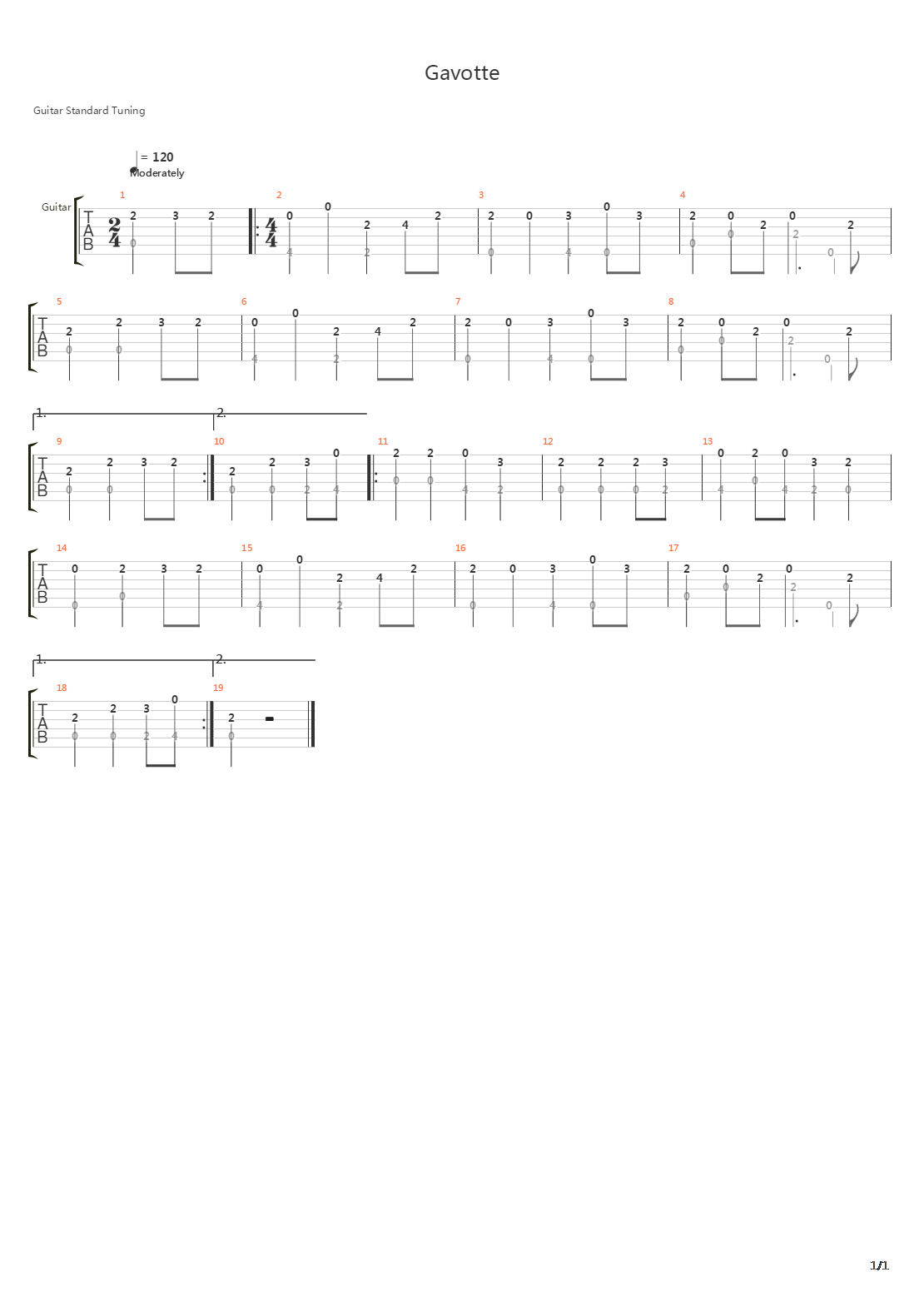 Gavotte 2吉他谱