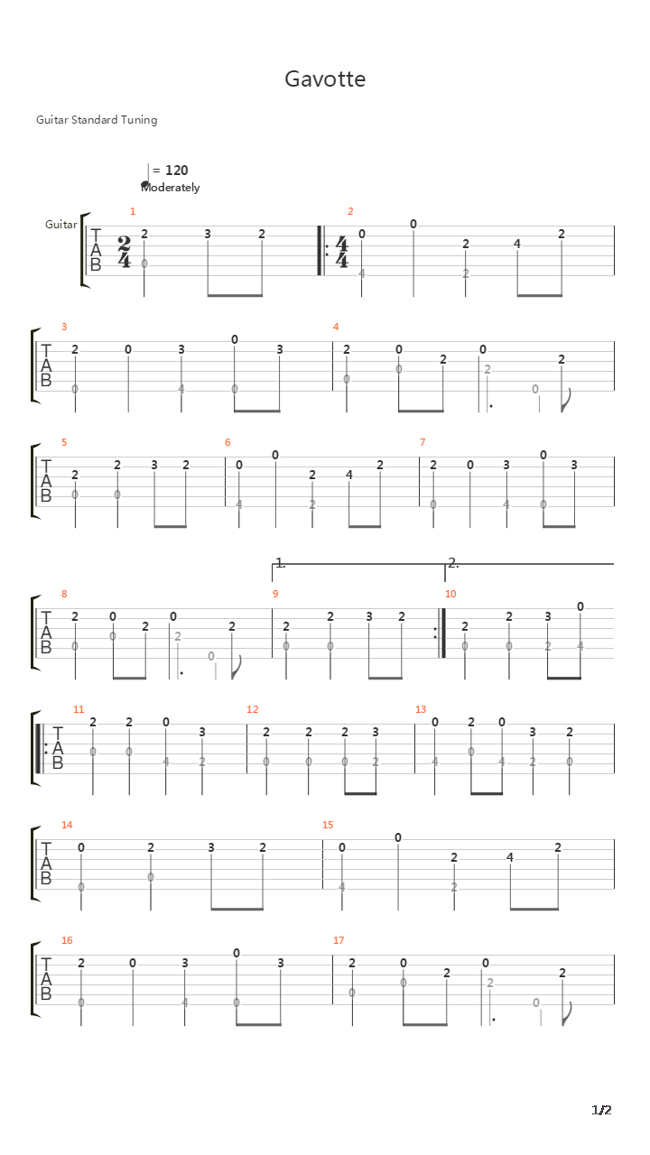 Gavotte 2吉他谱