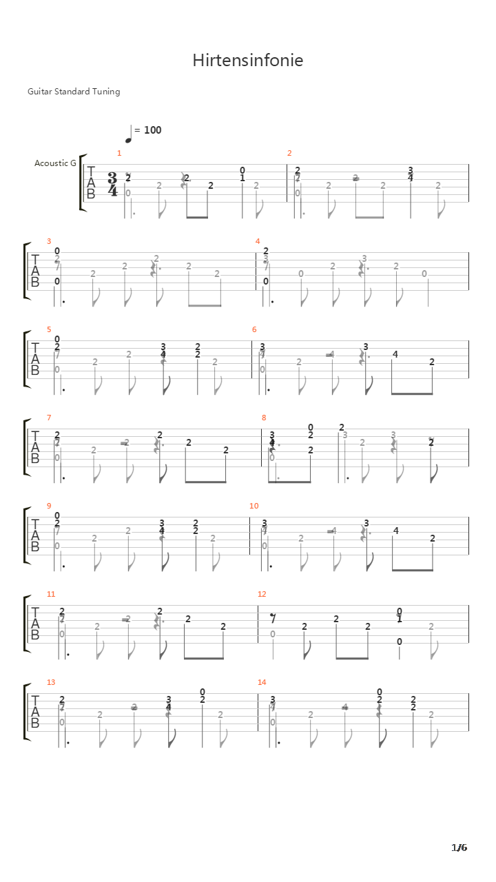 Hirtensinfonie吉他谱