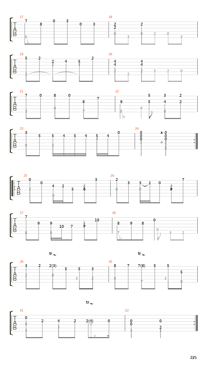 Suite In E Minor 4 Sarabande吉他谱