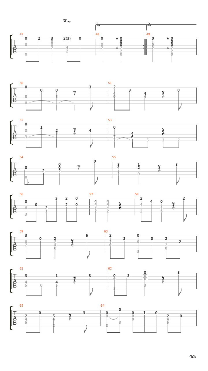 Suite In E Minor 4 Sarabande吉他谱