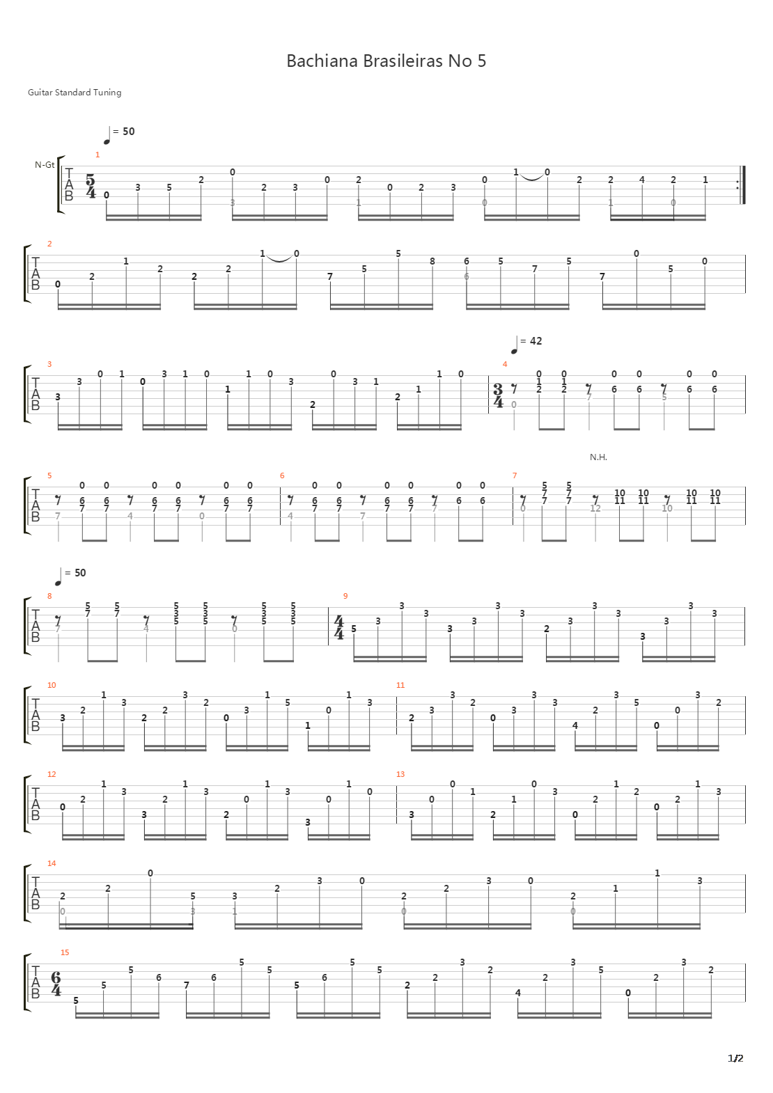 Bachiana Brasileiras No 5吉他谱