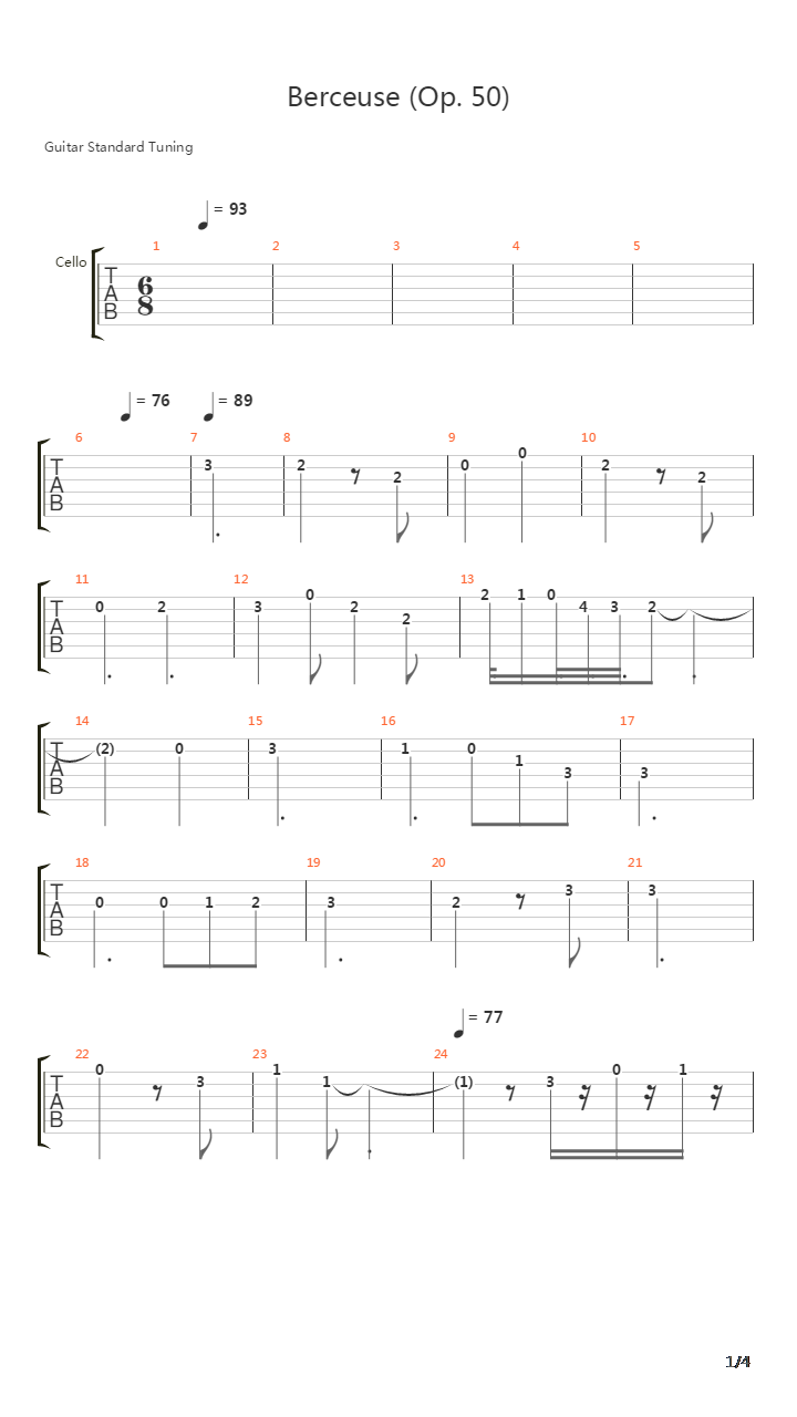 Berceuse吉他谱