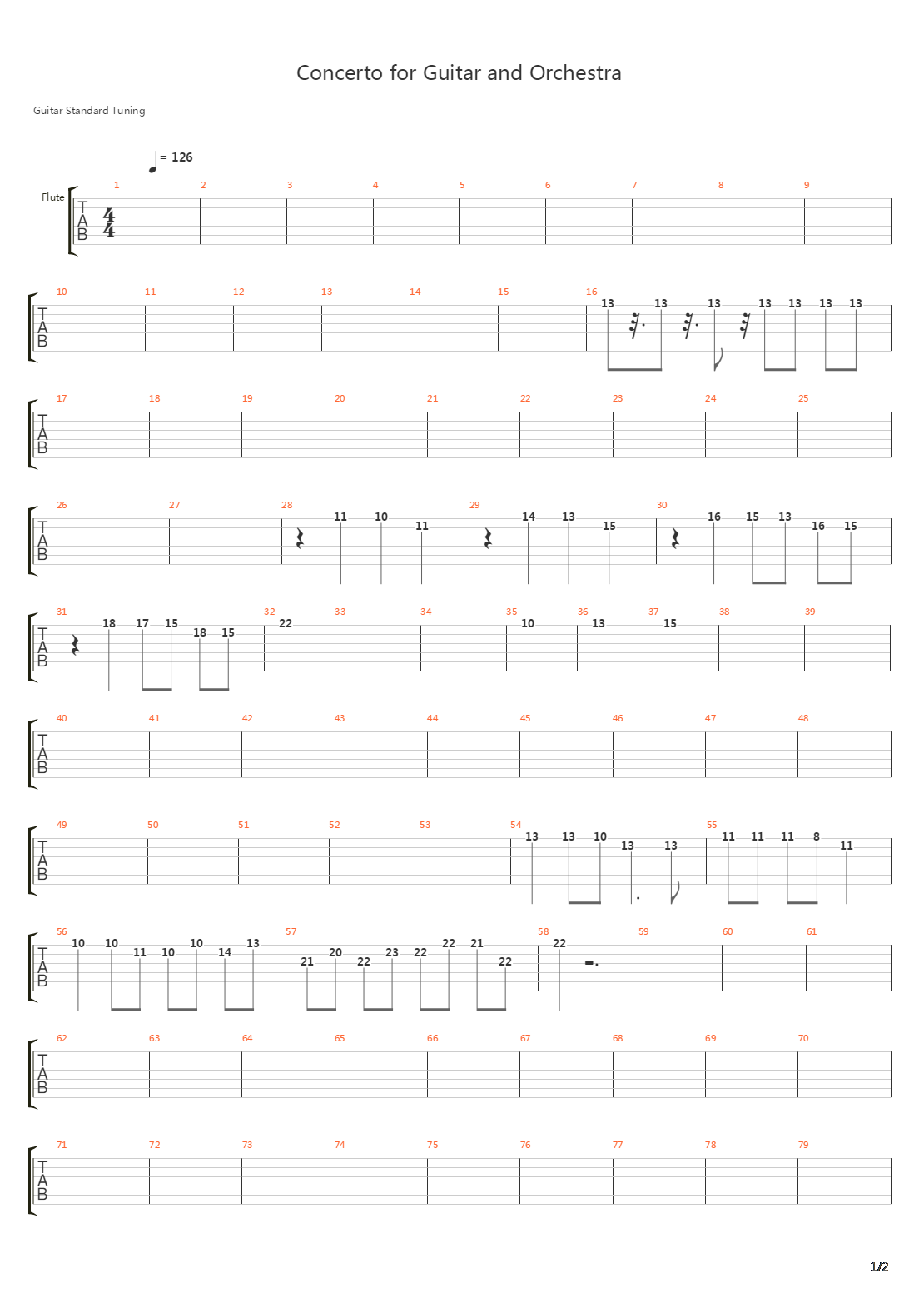 Concerto for Guitar and Orchestra 1吉他谱