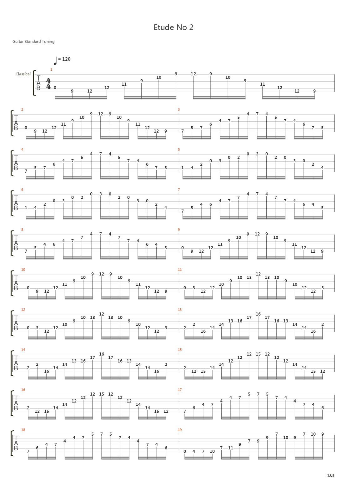 Etude No 2吉他谱