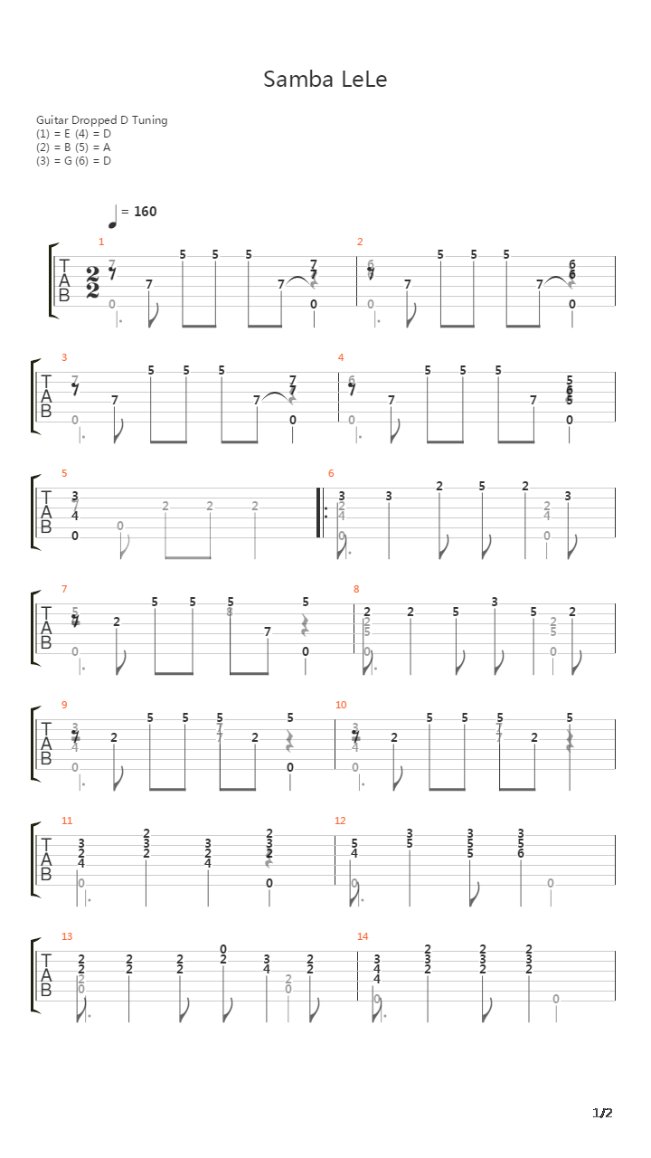 Samba Lele吉他谱