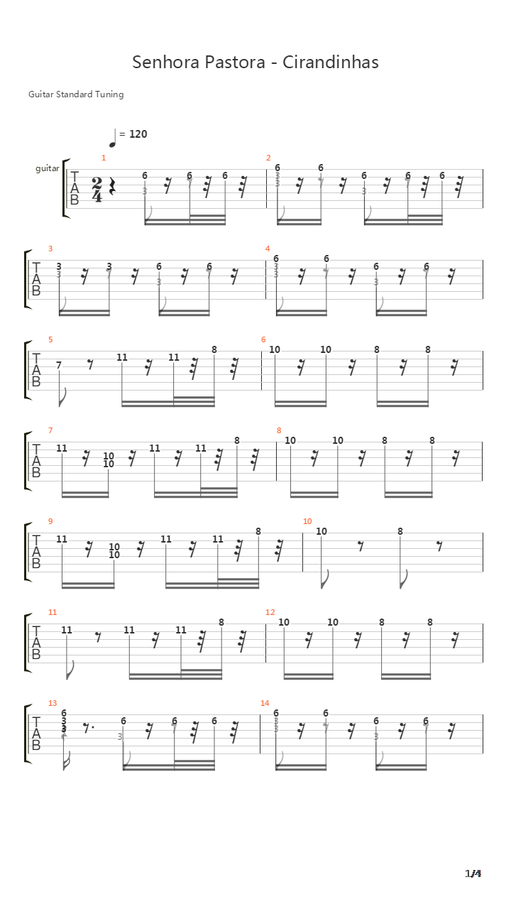 Senhora Pastora吉他谱
