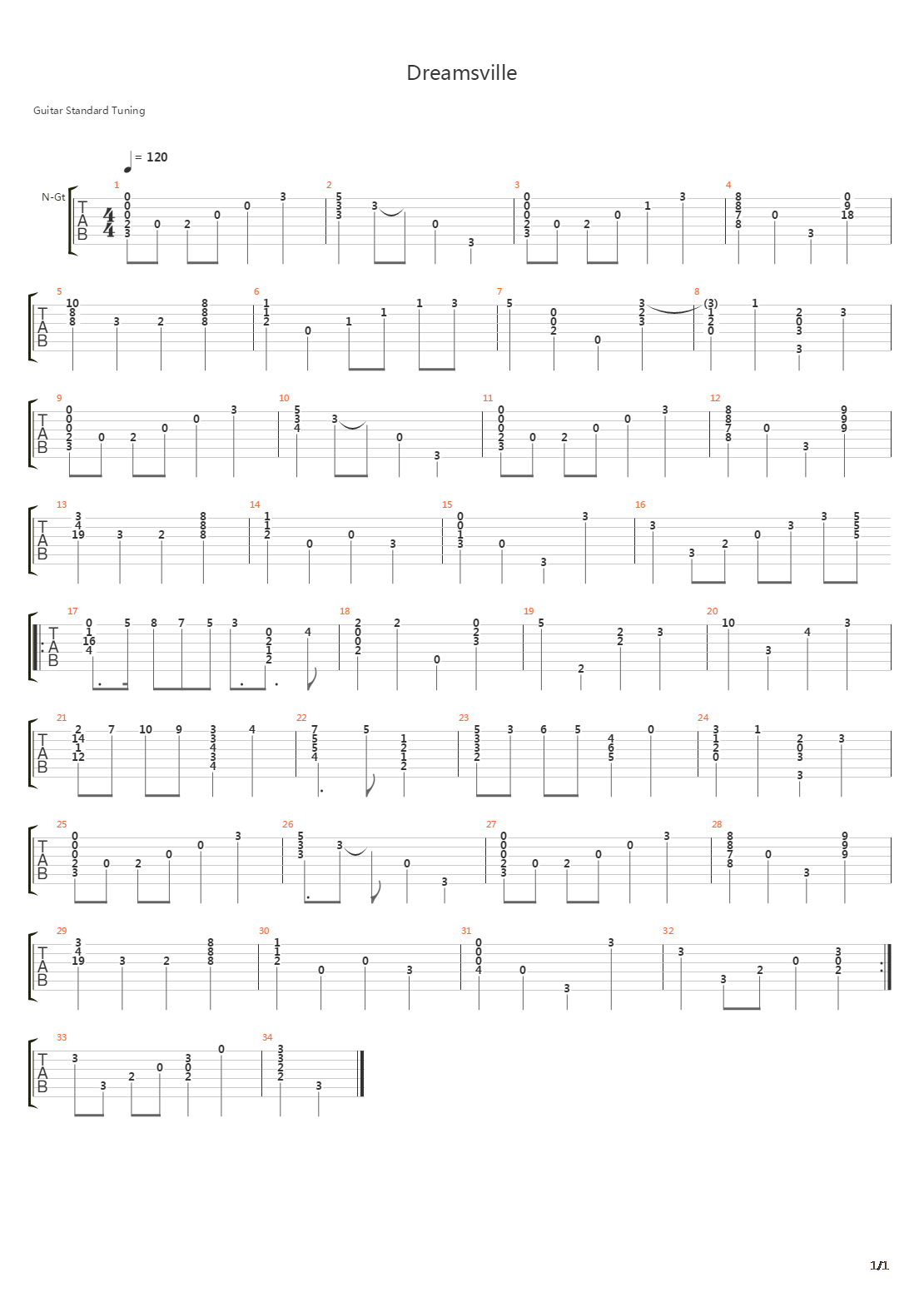 Dreamsville吉他谱