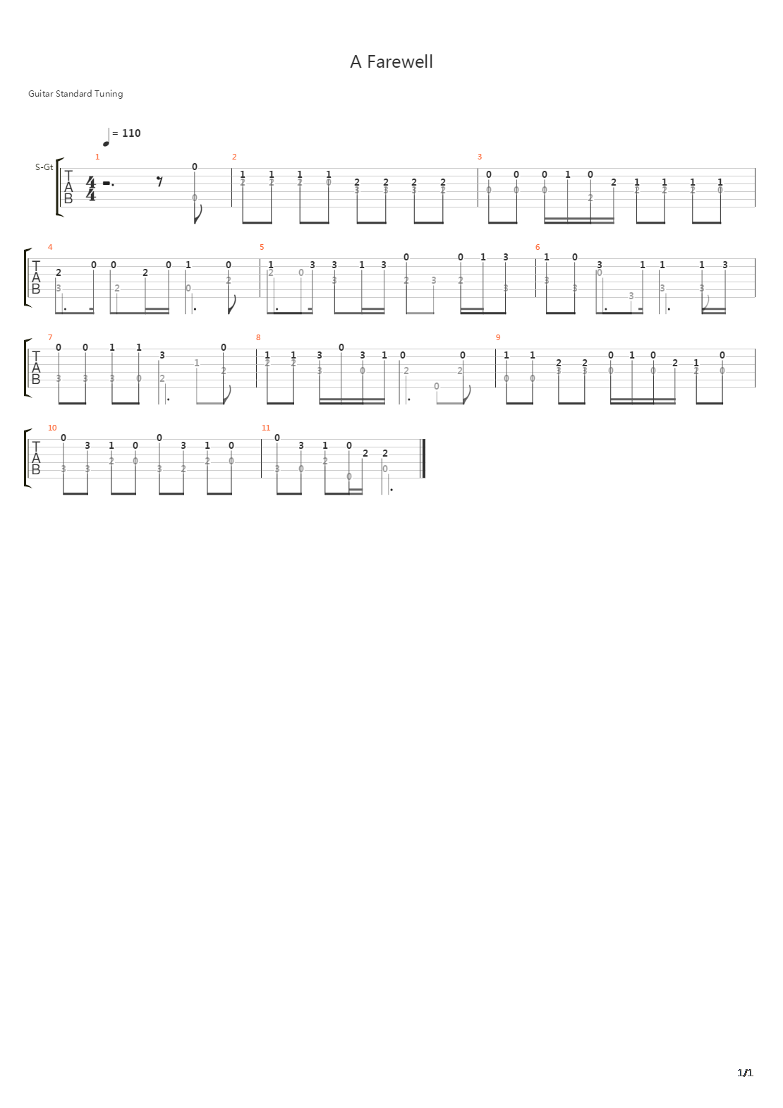 A Farewell吉他谱