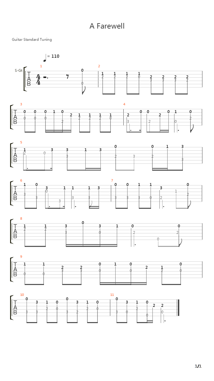A Farewell吉他谱