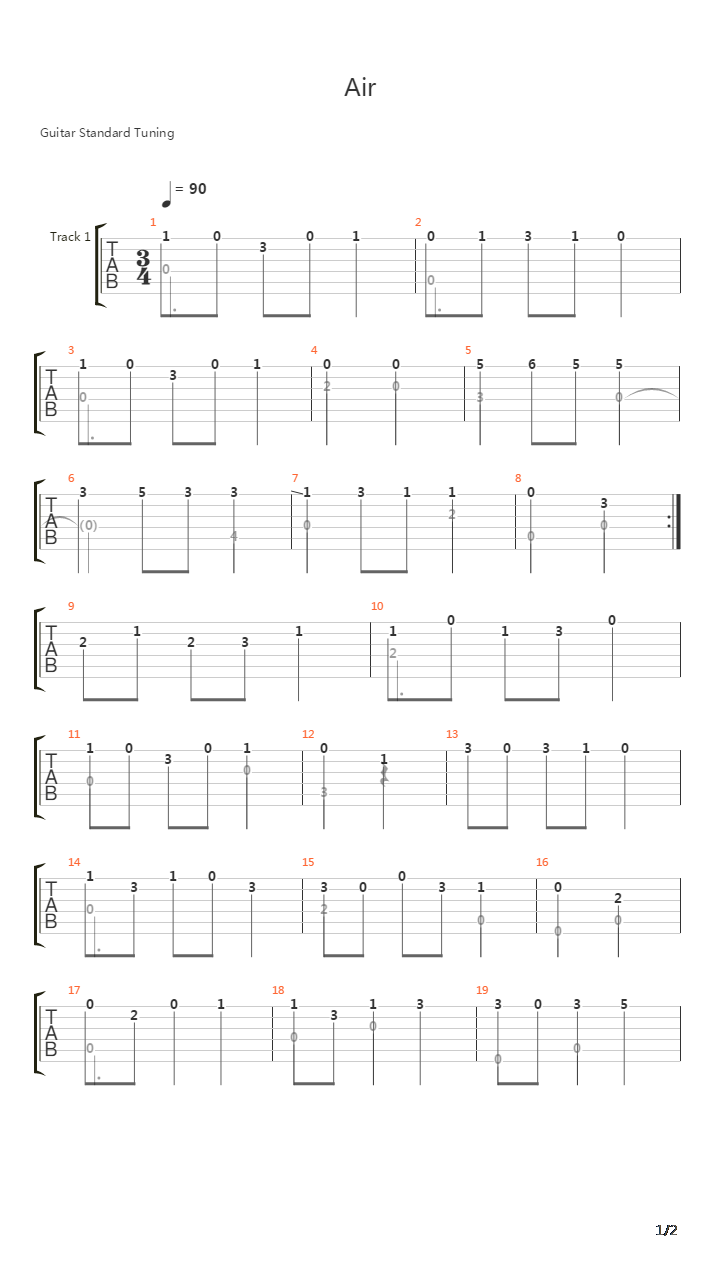Air 2吉他谱