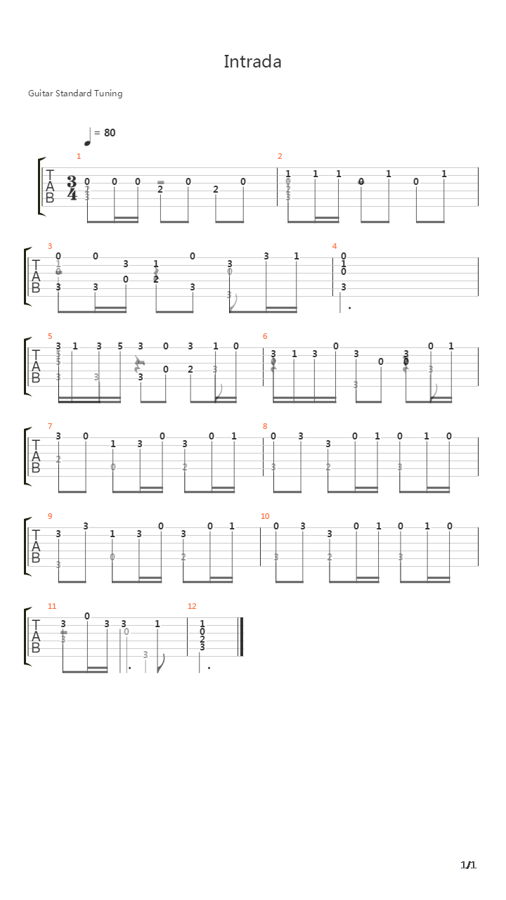 Intrada吉他谱