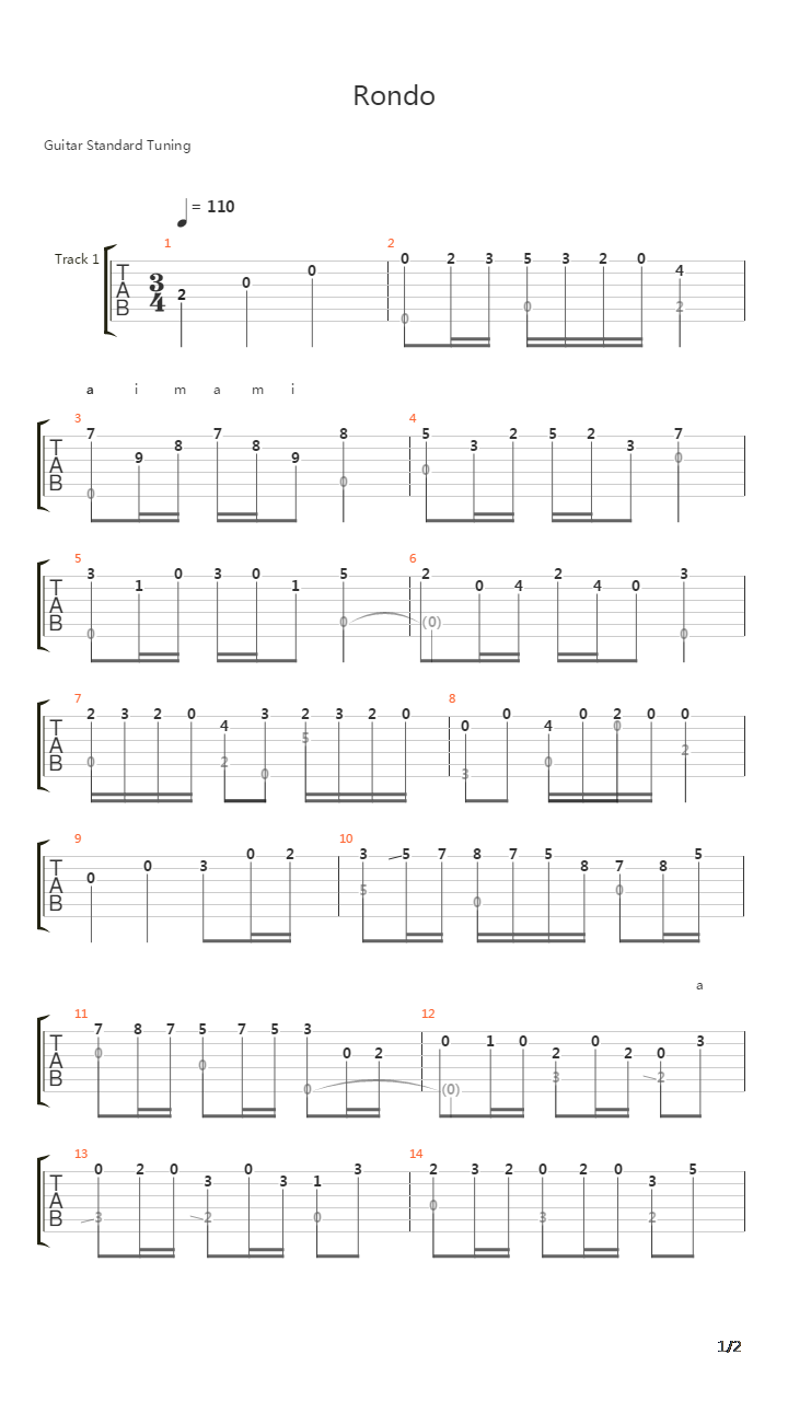Rondo吉他谱