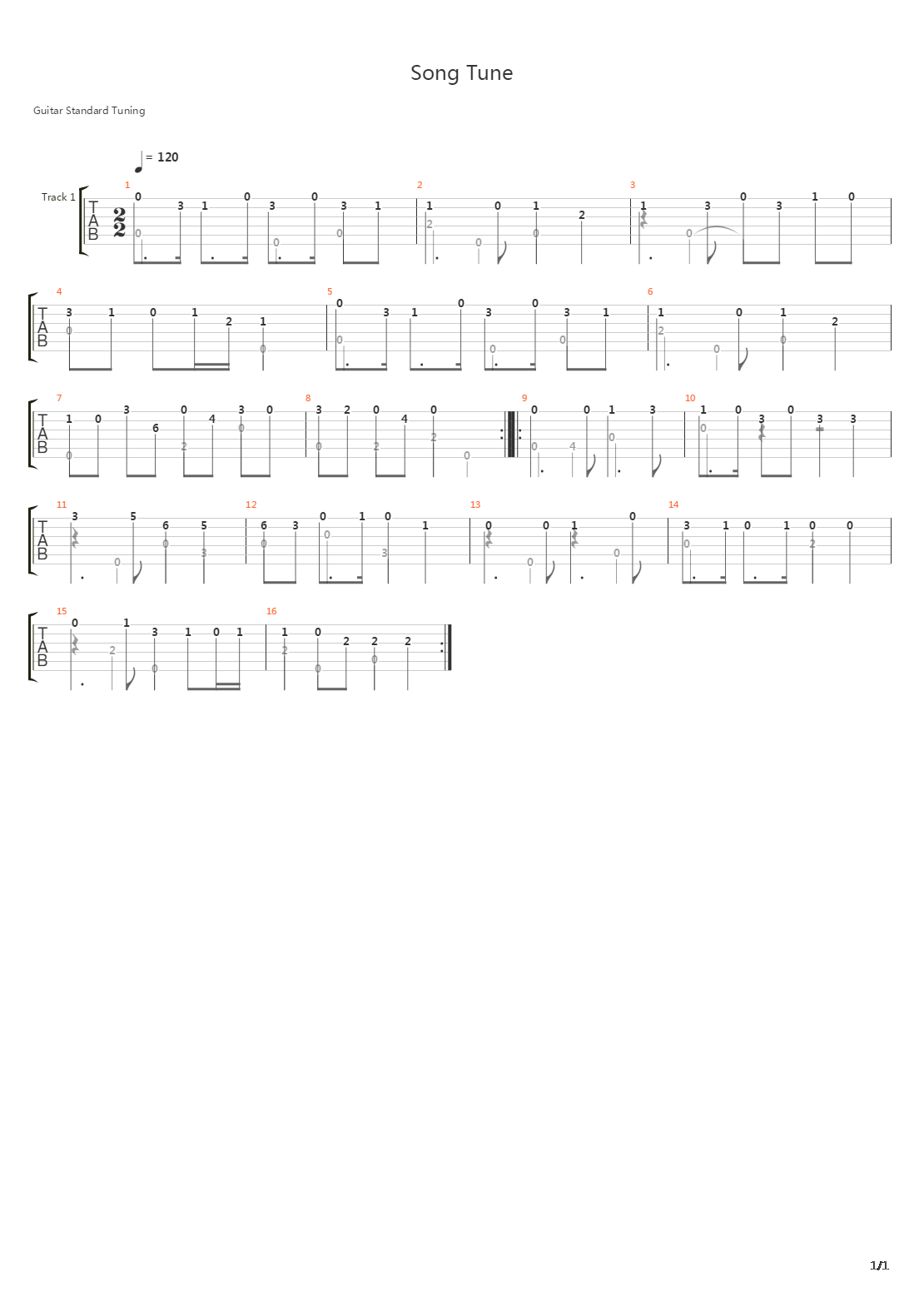 Song Tune吉他谱