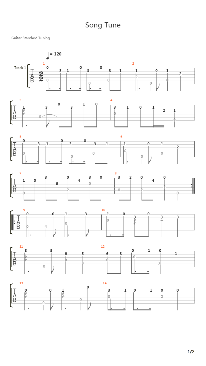 Song Tune吉他谱