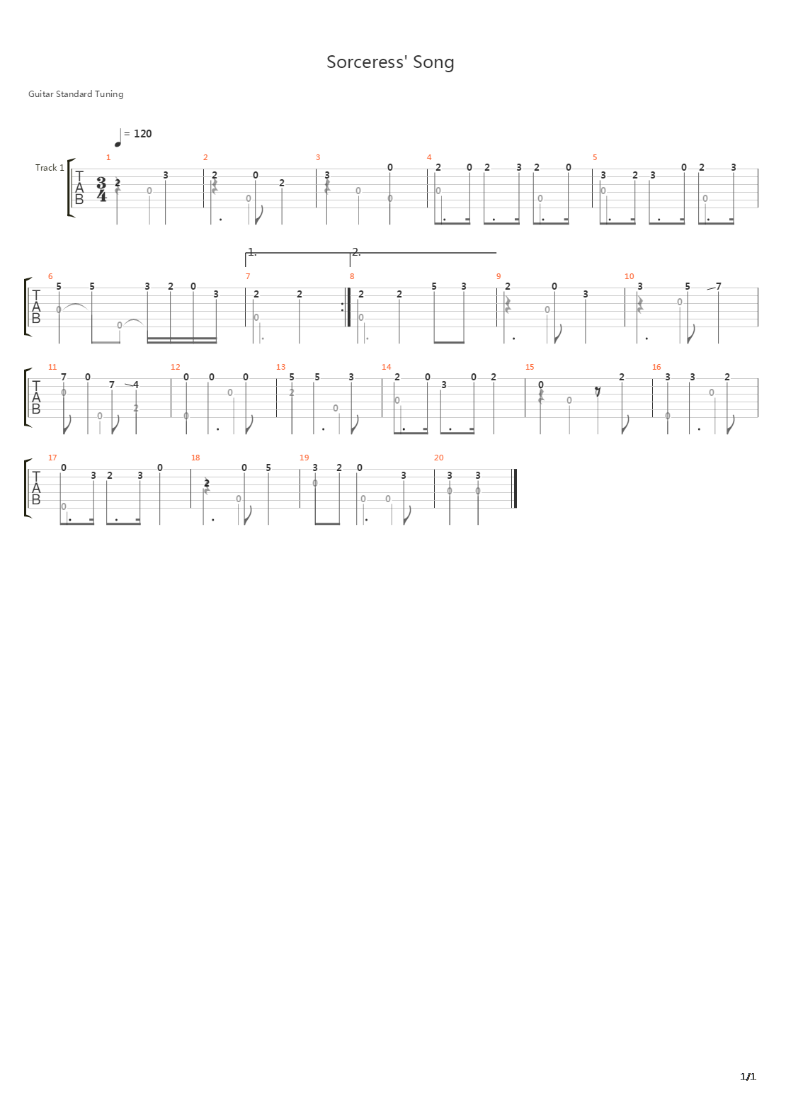 Sorceress Song吉他谱