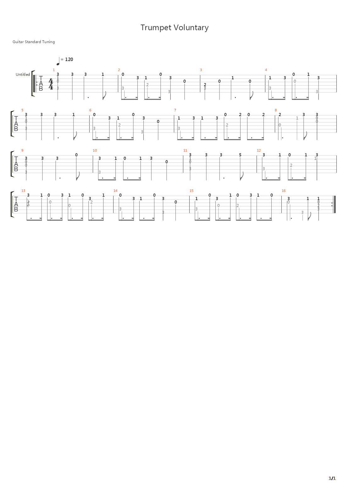 Trumpet Voluntary吉他谱