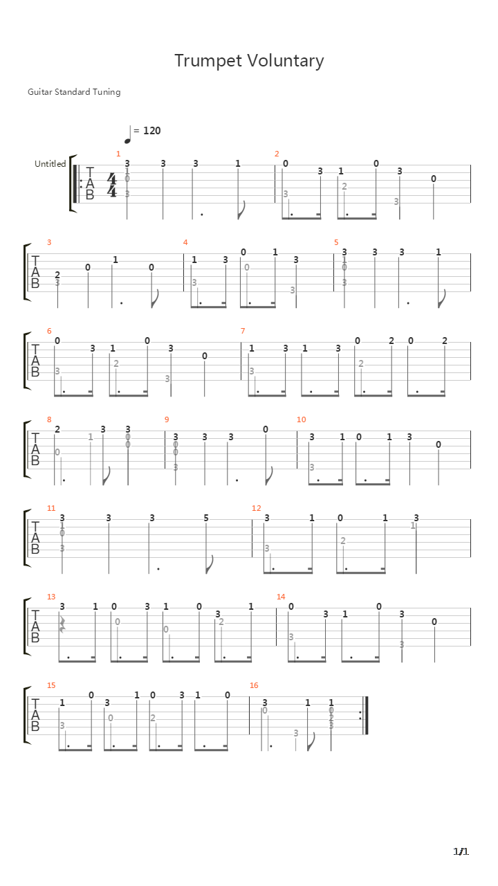 Trumpet Voluntary吉他谱