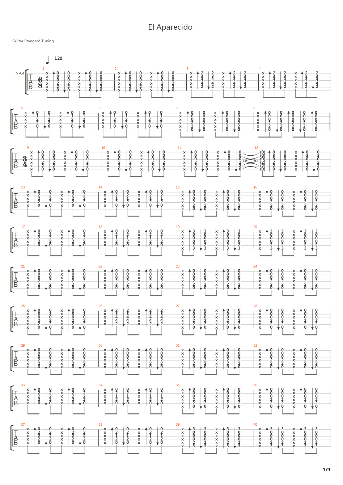 El Aparecido吉他谱