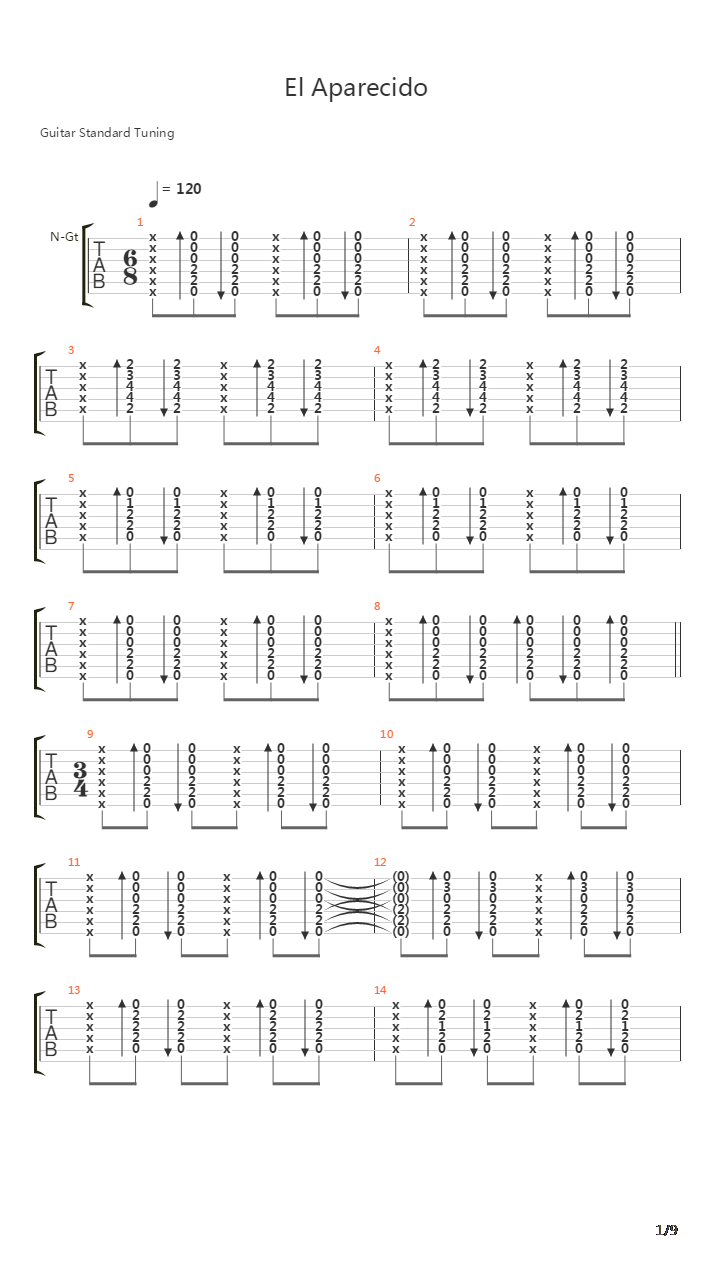 El Aparecido吉他谱