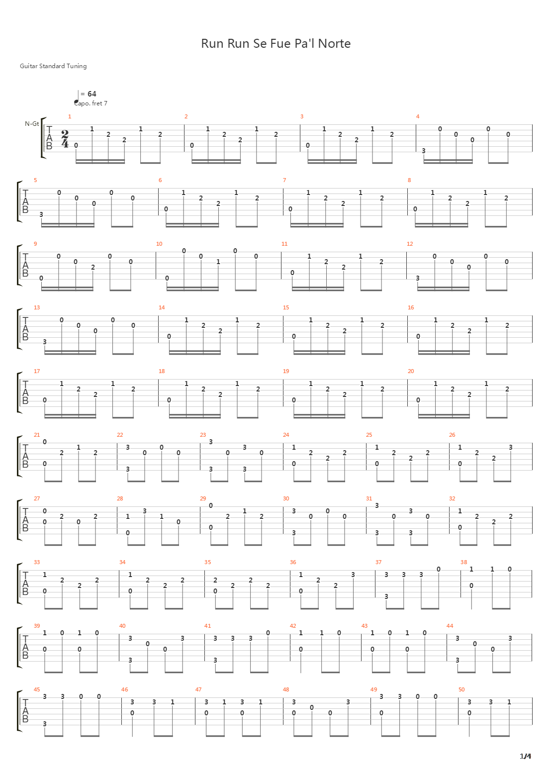 Run Run Se Fue Pa l Norte吉他谱