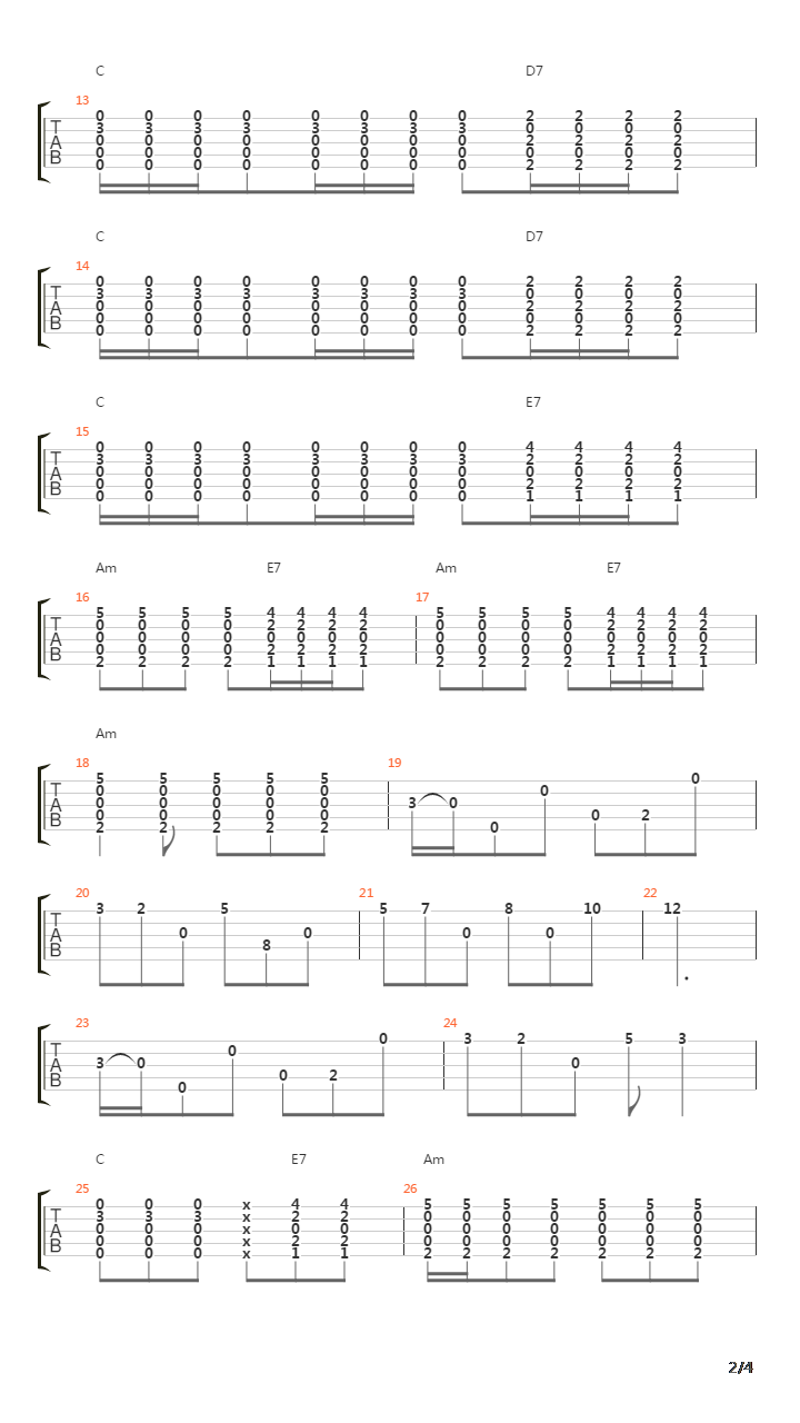 Subida吉他谱