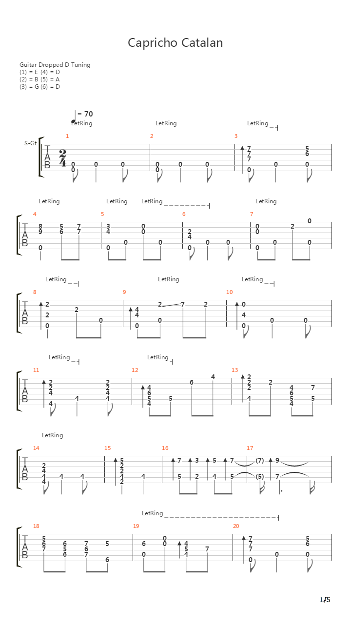 Capricho Catalan吉他谱