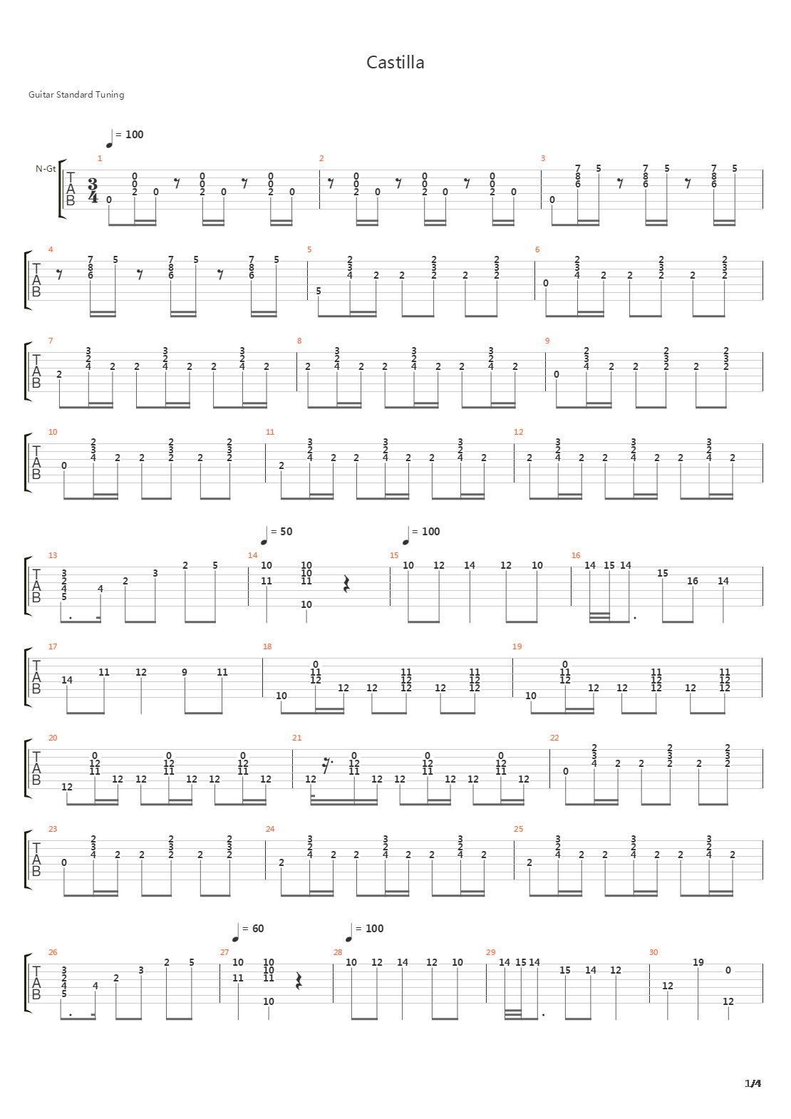 Castilla (duet)吉他谱